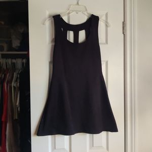 Black korean mini fit and flare dress back detail
